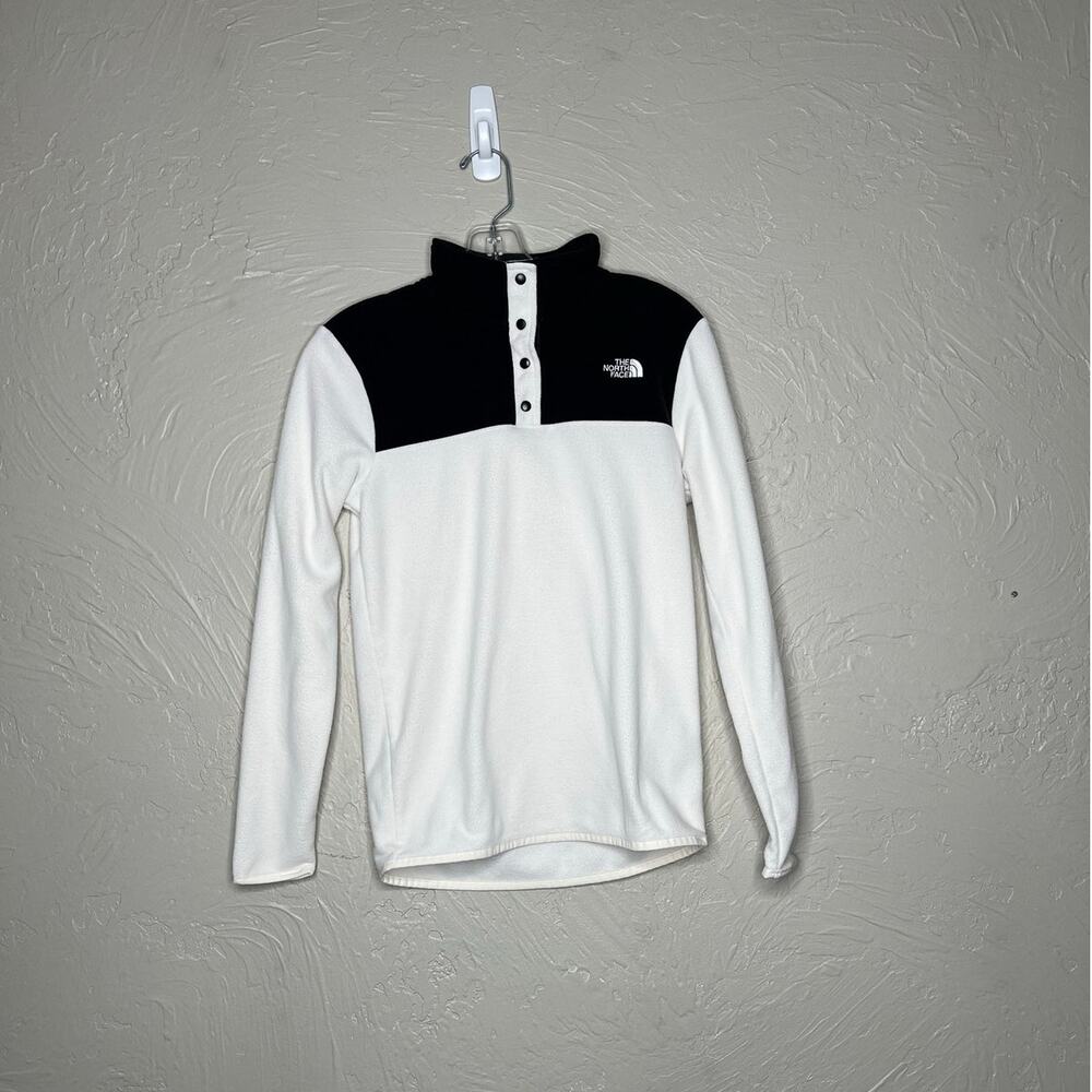 The North Face Women's XS Black White Fleece Snap Pullover Jacket